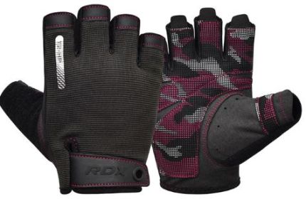 GYM TRAINING GLOVES T2 HALF PINK-L