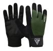 GYM WEIGHT LIFTING GLOVES W1 FULL ARMY GREEN PLUS-L