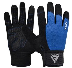 GYM WEIGHT LIFTING GLOVES W1 FULL BLUE PLUS-M