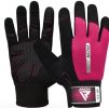 GYM WEIGHT LIFTING GLOVES W1 FULL PINK-L