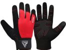 GYM WEIGHT LIFTING GLOVES W1 FULL RED PLUS-L