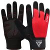 GYM WEIGHT LIFTING GLOVES W1 FULL RED PLUS-L