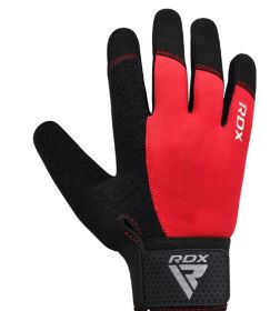 GYM WEIGHT LIFTING GLOVES W1 FULL RED-XL