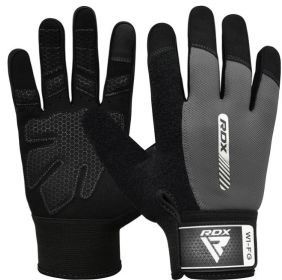 GYM WEIGHT LIFTING GLOVES W1 FULL GRAY-XL