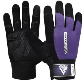 GYM WEIGHT LIFTING GLOVES W1 FULL PURPLE-S