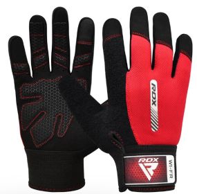 GYM WEIGHT LIFTING GLOVES W1 FULL RED-S