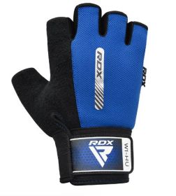 GYM WEIGHT LIFTING GLOVES W1 HALF BLUE-XL