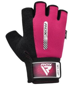 GYM WEIGHT LIFTING GLOVES W1 HALF PINK-L