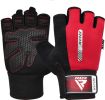 GYM WEIGHT LIFTING GLOVES W1 HALF RED-M