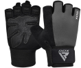 GYM WEIGHT LIFTING GLOVES W1 HALF GRAY PLUS-L