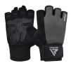 GYM WEIGHT LIFTING GLOVES W1 HALF GRAY PLUS-L