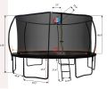 14FT Trampoline with backboard , Outdoor Pumpkin Trampoline for Kids and Adults with Enclosure Net and Ladder