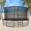 14FT Trampoline with backboard , Outdoor Pumpkin Trampoline for Kids and Adults with Enclosure Net and Ladder