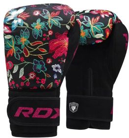 BOXING GLOVES FL-3 FLORAL BLACK-10OZ (size: 08oz)