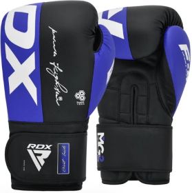 BOXING GLOVES REX F4 MAROON/BLUE-12oz (Color: Blue, size: 12oz)