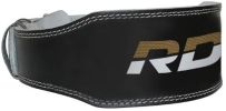 BELT 4" LEATHER BLACK GOLD-XL