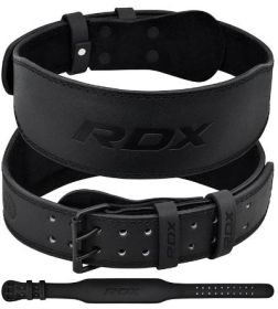 BELT 4" LEATHER FULL BLACK-2XL (Color: Black, size: 2XL)