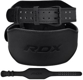 BELT 6" LEATHER FULL BLACK-XL (Color: Black, size: XL)