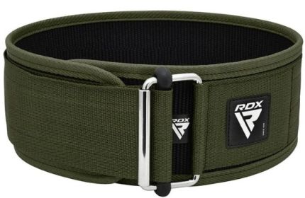 WEIGHT LIFTING STRAP BELT RX1 BLACK-S (Color: ArmyGreen, size: S)