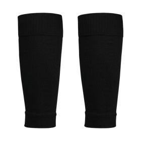 1 Pair Sports Soccer Shin Guard Pad Sleeve Sock Leg Support Football Compression Calf Sleeve For Adult Teens Children (Color: Black)