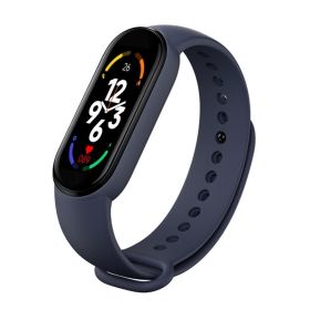 M7 Smart Watch Bluetooth Step Counting Sports Smart Bracelet Fitness Tracker Heart Rate Blood Pressure Sleep Monitor Smartwatch (Ships From: CN, Color: Dark blue)