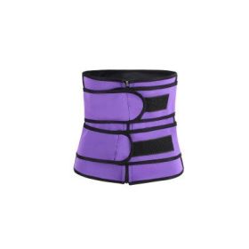 Sauna Sports Slimming Waist Belt (Color: Purple, size: XXL)