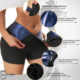 Slimming Pants Waist Trainer Shapewear Tummy Hot Thermo Sweat Leggings Fitness Workout Sweat Sauna Pants Body Shaper (Color: Silver, size: XL)