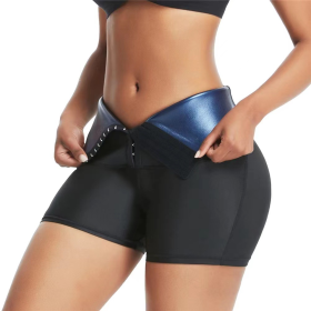 Slimming Pants Waist Trainer Shapewear Tummy Hot Thermo Sweat Leggings Fitness Workout Sweat Sauna Pants Body Shaper (Color: Blue, size: XL)