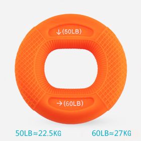 40-80LB Strength Hand Grip Ring; Muscle Power Training Silicone Ring; Fitness Body Building Carpal Expander Training Finger Ring (Color: Orange-50-60BL)