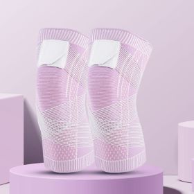 Fashion Personality Sports Knee Pads Strap Nylon (Color: Pink pair, size: M)