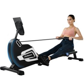 Magnetic Rowing Machine Folding Rower with 14 Level Resistance Adjustable, LCD Monitor and Tablet Holder for Foldable Rower Home Gym Cardio Workout (Color: as Pic)