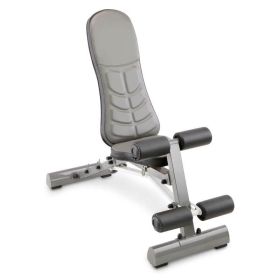 Home Gym Foldable Deluxe Utility Weight Bench (Color: GRAY)