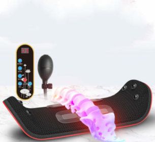 Pass Lumbar Massager Pulse Lumbar Spine Instrument To Relax The Waist (Color: Black)