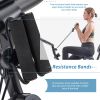 Folding Exercise Bike, Fitness Upright and Recumbent X-Bike with 10-Level Adjustable Resistance, Arm Bands and Backrest